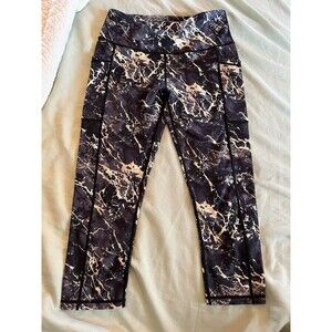 Constantly Varied Gear Leggings Women's sz S Gold Marble Squats Approved EUC